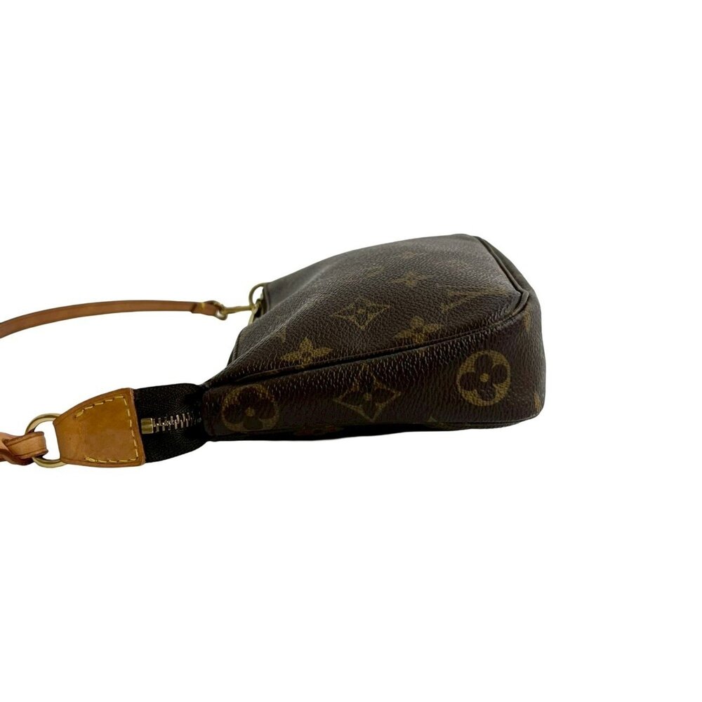 LOUIS VUITTON Brown Monogram Leather Pochette Pouch - Picture 5 of 9